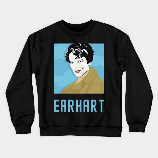 EARHART - "Queen of Science" Amelia Earhart Crewneck Sweatshirt by PinnacleOfDecadence